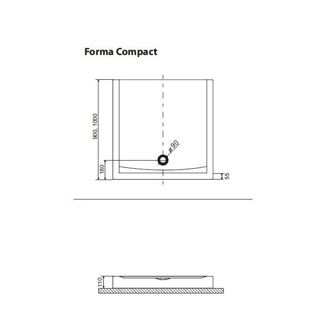 Душевой поддон Excellent FORMA COMPACT 90х90 купить в интернет-магазине Sanbest